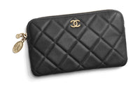 CHANEL Embossed Calfskin With Grains Wallet Women's Black