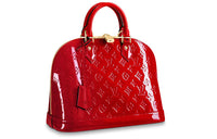 LOUIS VUITTON Alma Patent Leather Dome Bag Handbags Small Size Women's Red