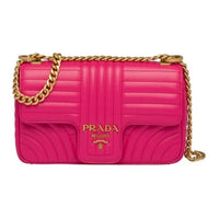 PRADA Leather Crossbody Bag Shoulder Bag Medium Size Women's Pink