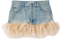 MIU MIU Denim Short Skirts Women's Blue