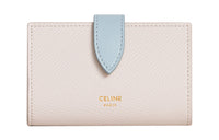 CELINE Grained Calfskin Key Pouch Women's Pink/Blue