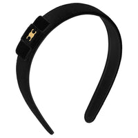 CELINE Le Soir Ribbon Headband In Polyester Calfskin And Brass With Gold Finish
