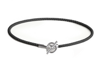 HERMES Glenan H Calfskin Necklaces Men's Black