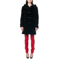 SAINT LAURENT Shearling Hooded Duffle Coat