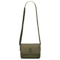 SAINT LAURENT Niki Fabric Cow Leather Patchwork Shoulder Bag Crossbody Bag Small Size Women's Army Green