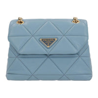 PRADA Lambskin Crossbody Bag Shoulder Bag Women's Light Blue