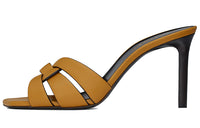 SAINT LAURENT Tribute Slim Heel Slide Slippers Women's Yellow