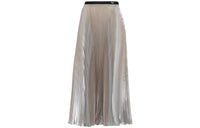 PRADA Logo Waistband Pleated Midi Skirt