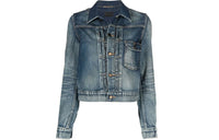 SAINT LAURENT Cropped Coats Women's Blue