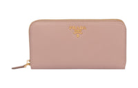PRADA Leather Wallet Tubas Women's Pink