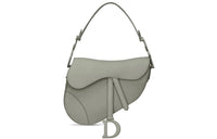 DIOR Saddle Matte Calfskin Saddle Bag Shoulder Bag Crossbody Bag Women's Gray