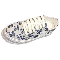 CELINE Low-Top Skateboard Shoes Women's Beige Blue