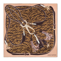 LOUIS VUITTON Silk Silk Scarves Women's Camel