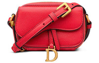 DIOR Saddle Sheepskin Saddle Bags Shoulder Bags Women's Red