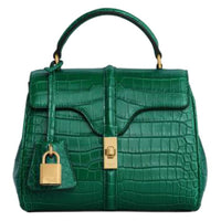 CELINE 16 Crocodile Leather Shoulder Bag Crossbody Bag Handbag Women's Green