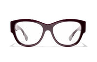 CHANEL Plate Frame Irregular Shape Eyeglass Frames Women's Red