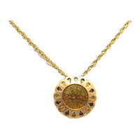 CHANEL 1999 Plated Rhinestone Flower Pendant Costume Necklace