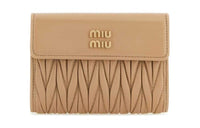 MIU MIU Leather Wallet Women's Umber