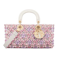 DIOR Lady D JOY Cotton Shoulder Bag, Crossbody Bag, Handbag Medium Size Women's Pink & White
