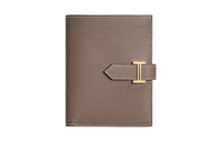 HERMES Bearn Madame Calfskin Wallet Women's 18 Etoupe Elephant Gray