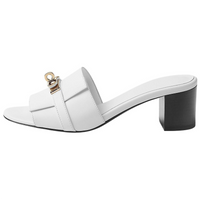 HERMES Slide Slippers 5cm Women's White