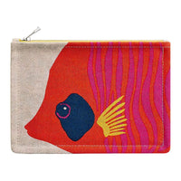 HERMES Canvas Canvas Bag Clutches Women's Red/Beige