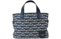 MIU MIU Cotton Tote Bag Shopping Bag Handbag Women's Blue
