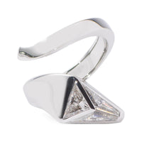 PRADA 750 White Gold 18 Ct Diamond Rings Women's Silver