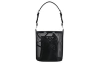 PRADA Leather Bucket Bags Shoulder Bags Women's Black