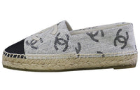 CHANEL Flat Shoes Women's Gray Black