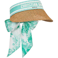 DIOR Mulberry Silk, Paper Polyester, Cotton Polypropylene Fiber Sun Protection Hats Women's Green