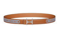 HERMES Mors H Silver Buckle Epsom Double-Sided Swift Calfskin Leather Belts Women's Brown Width: 2.4cm