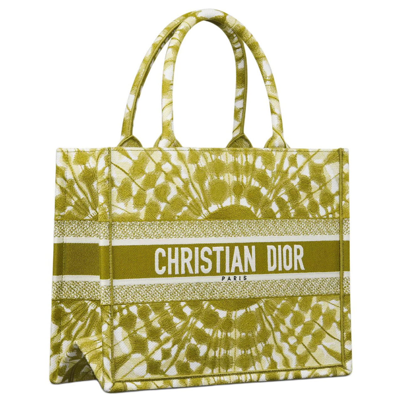 DIOR Miss Dior Cotton Tote Bag Shopping Bag Handbag Medium Size Women's Olive Green