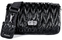 MIU MIU Matelassé Bright Leather 2 in 1 Crossbody Bag, Shoulder Bag Women's Black