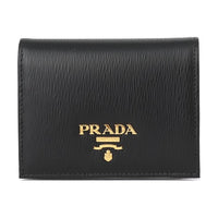 PRADA Cow Leather Wallet Women's Black