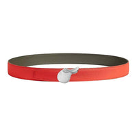HERMES Calfskin Leather Belts Men's Gray Orange Width 3.3CM