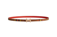 HERMES Leather Belts Women's Red/Brown