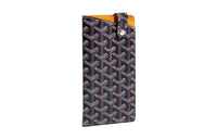 GOYARD Montmartre Canvas With Leather Cell Phone Pouch Large Size Unisex Marine Blue