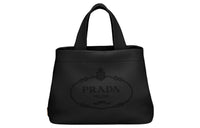PRADA Leather Handbag Medium Size Women's Black