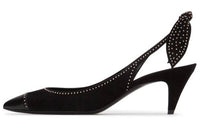 SAINT LAURENT Charlotte Pointed-Toe Slingback Pumps