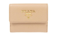 PRADA Calfskin Wallet Women's Almond