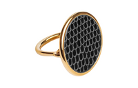 HERMES Metal Gold-Plated Rings Women's Black