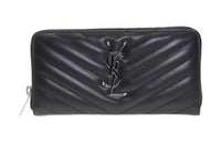 SAINT LAURENT LE MONOGRAMME Cow Leather Wallet Women's Black