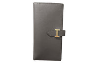 HERMES Bearn Epsom Leather Wallet Women's Tin Gray