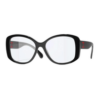 CHANEL Acetate Metal Irregular Shape Eyeglass Frames Unisex Black