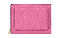 LOUIS VUITTON Cow Leather Wallet Women's Rose Red