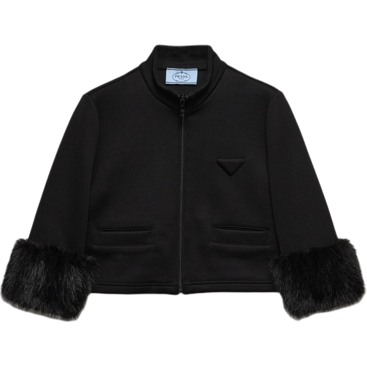 PRADA Zipped Cropped Sweatshirt