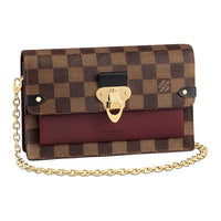 LOUIS VUITTON Cow Leather Chain Bag Women's Burgundy