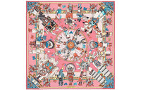 HERMES Silk Scarves Unisex Rose Pink