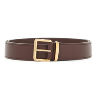 MIU MIU Solid Color Styling Pin Buckle Calfskin Leather Belts Women's Brown